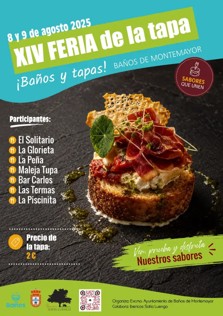 Cartel oficial de la XIV Feria de la Tapa con los siete bares participantes y el precio de la tapa