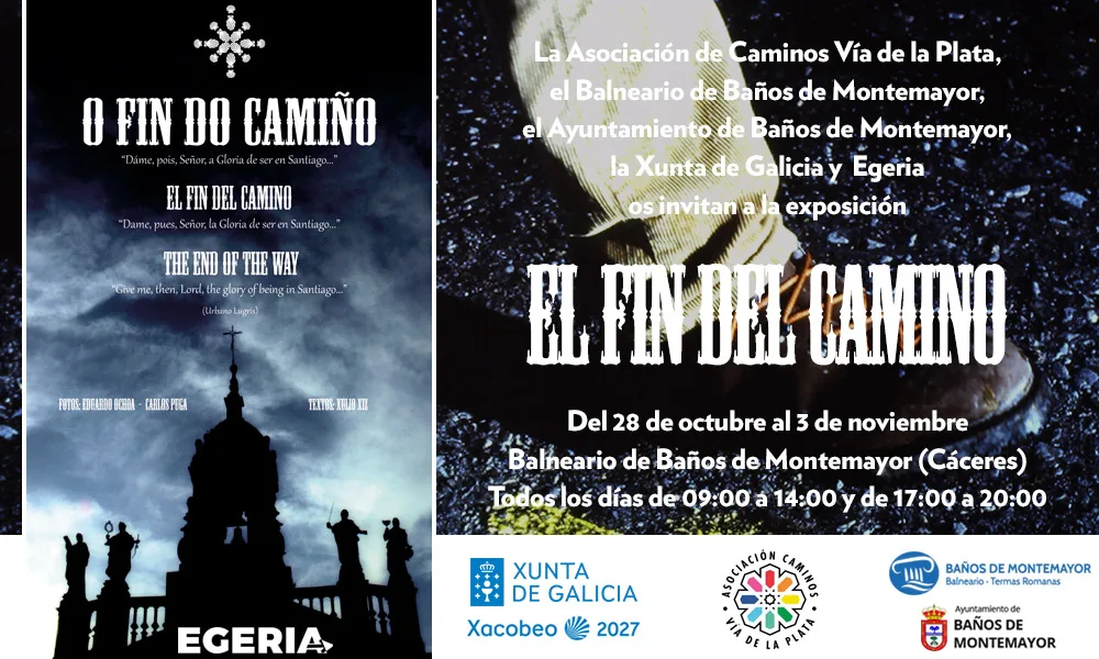 Invitación a la exposición fotográfica El fin del camino, del 28 de octubre al 3 de noviembre de 2026 en el Balneario de Baños de Montemayor